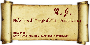 Márványkői Jusztina névjegykártya